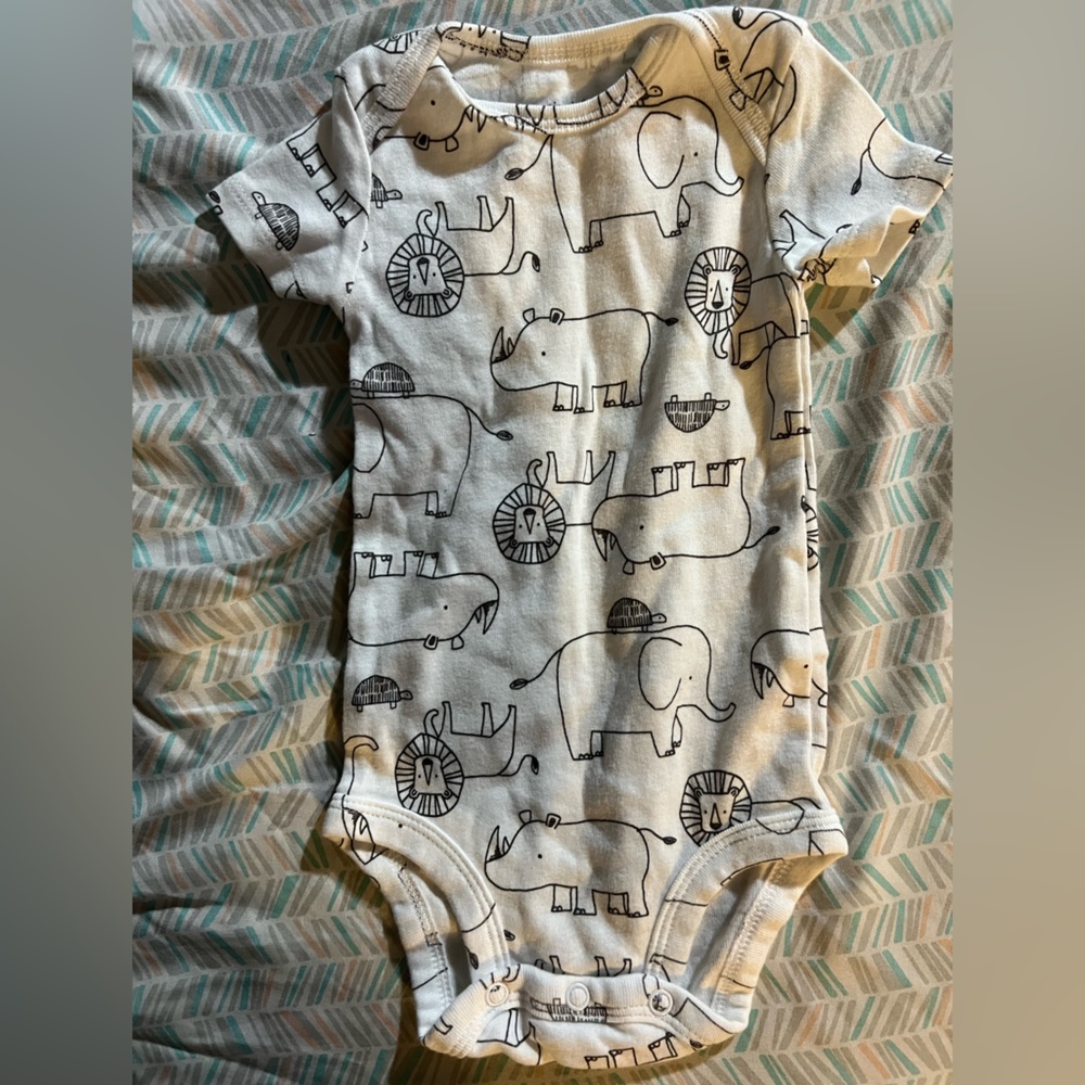 Baby boy white onesie. 3-6 months. Barely worn